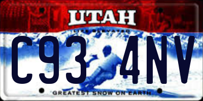 UT license plate C934NV