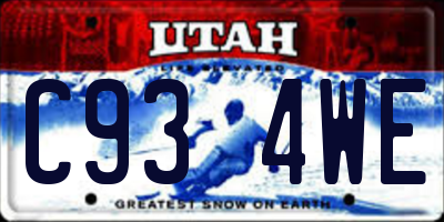 UT license plate C934WE