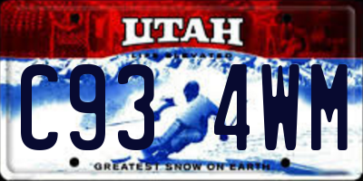 UT license plate C934WM