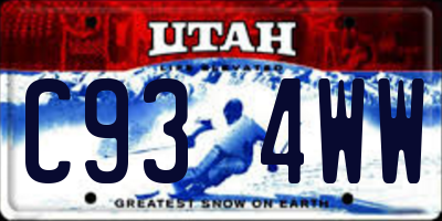 UT license plate C934WW