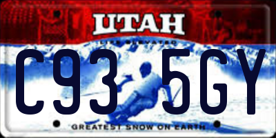 UT license plate C935GY