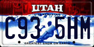 UT license plate C935HM