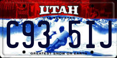 UT license plate C935IJ