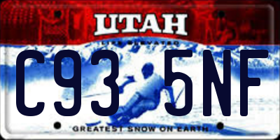 UT license plate C935NF