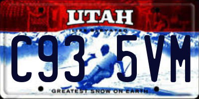 UT license plate C935VM