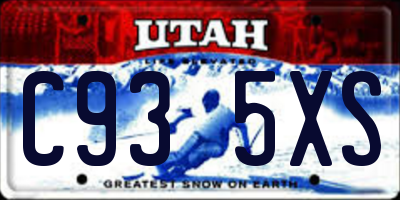 UT license plate C935XS