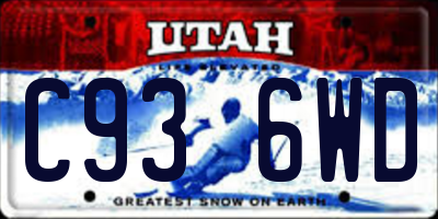 UT license plate C936WD