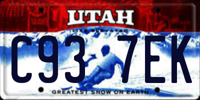 UT license plate C937EK