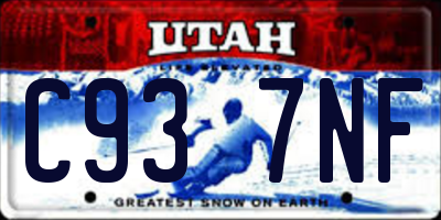 UT license plate C937NF