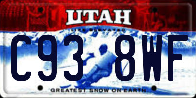 UT license plate C938WF