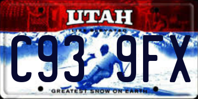UT license plate C939FX