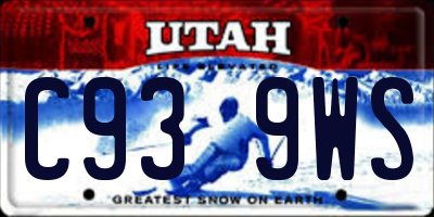 UT license plate C939WS