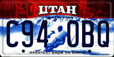 UT license plate C940BQ