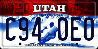 UT license plate C940EO