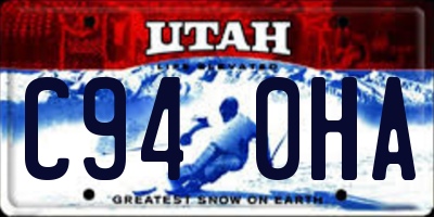 UT license plate C940HA