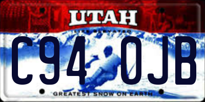 UT license plate C940JB