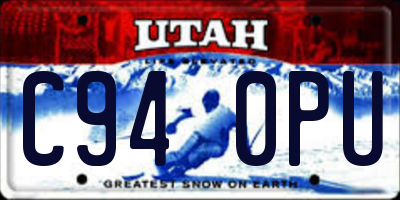 UT license plate C940PU