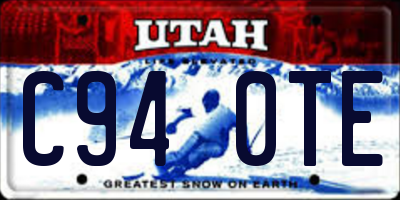 UT license plate C940TE