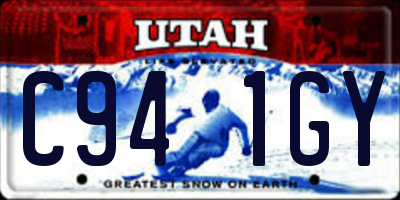 UT license plate C941GY