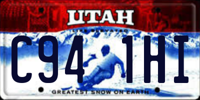 UT license plate C941HI