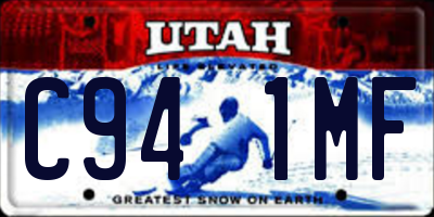 UT license plate C941MF