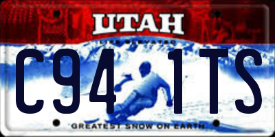 UT license plate C941TS