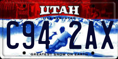 UT license plate C942AX