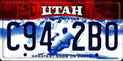 UT license plate C942BO