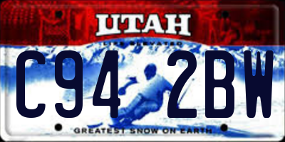 UT license plate C942BW