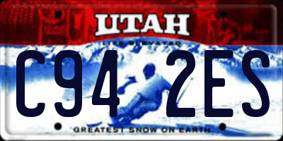 UT license plate C942ES
