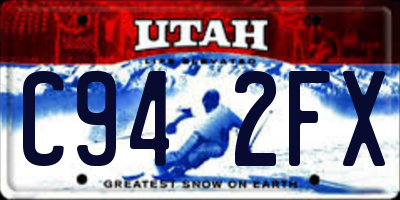 UT license plate C942FX