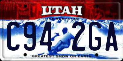 UT license plate C942GA