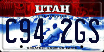 UT license plate C942GS