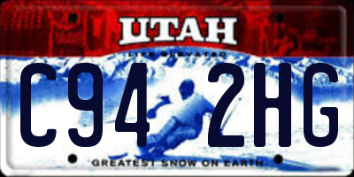UT license plate C942HG