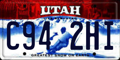 UT license plate C942HI