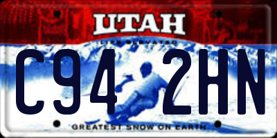 UT license plate C942HN