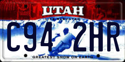 UT license plate C942HR