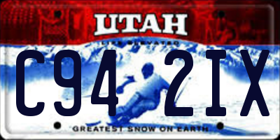 UT license plate C942IX