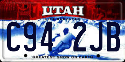 UT license plate C942JB