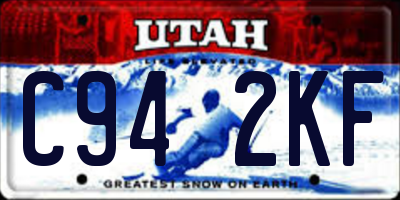 UT license plate C942KF