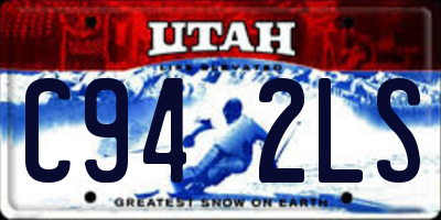 UT license plate C942LS