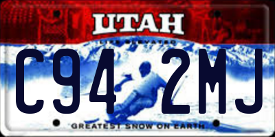 UT license plate C942MJ