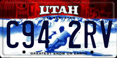 UT license plate C942RV