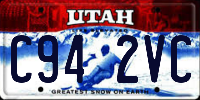 UT license plate C942VC
