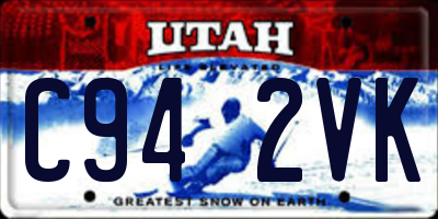 UT license plate C942VK