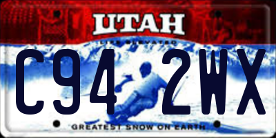 UT license plate C942WX