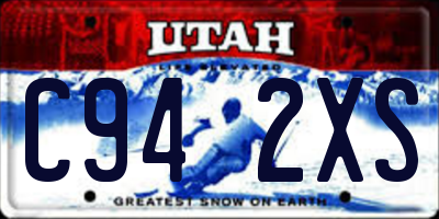 UT license plate C942XS