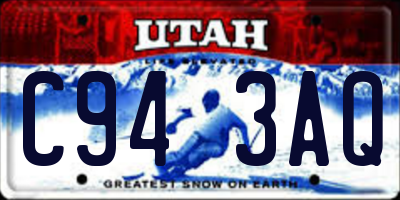 UT license plate C943AQ