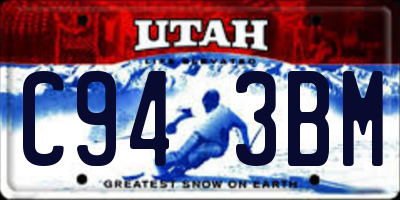 UT license plate C943BM