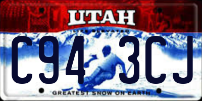 UT license plate C943CJ